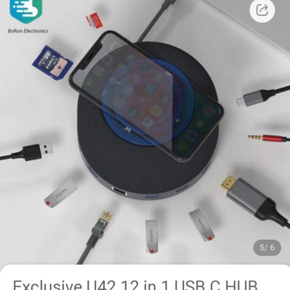 Like New 12 in 1 USB C Hub with speaker and wireless charger - Picture 8 of 9